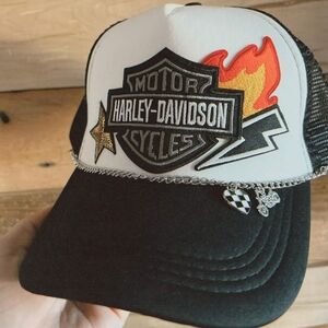 Trucker style harley patch hat